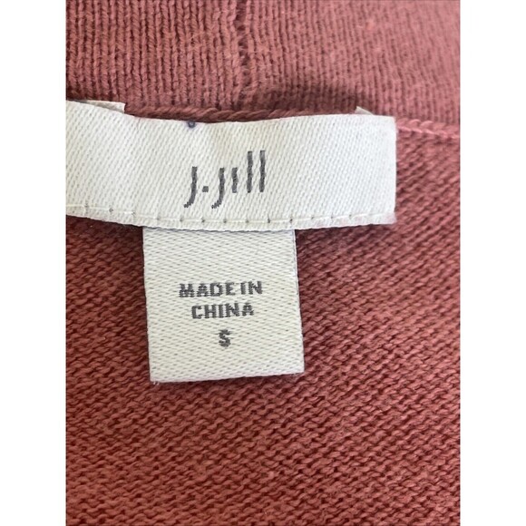 J. Jill Dip Dyed Ombre Cardigan Sweater Sunset Pink Cream Brown Size Small - Picture 7 of 9